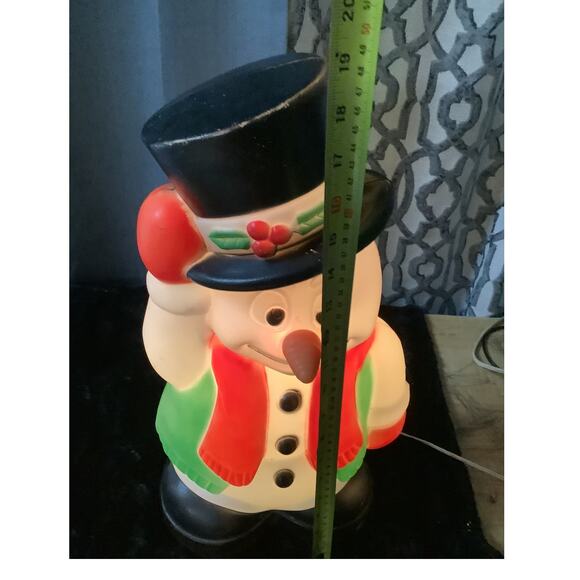 Frosty Snowman Blow Mold Vintage General Foam 18" Carrot - Picture 2 of 5